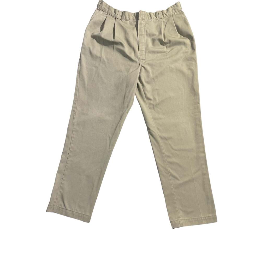 Dickies 38x32 Khaki Pleated Work Pants Relaxed Straight Leg Skater Chino